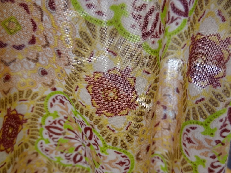 Jersey fin carreaux fleuris vintage 2