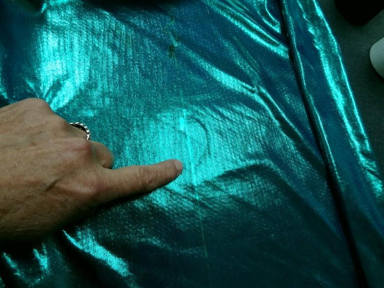 Jersey fin lame bleu vert turquoise 6