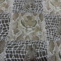 Jersey lycra a carreaux et tetes de lion et zebre 3 
