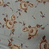 Jersey lycra sable roses decoupees beige marron 1 