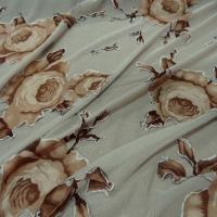 Jersey lycra sable roses decoupees sepia 2 