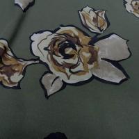 Jersey lycra vert asperge motif fleurs decoupees 4 