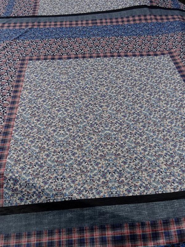 Jersey polyester carreaux et fleurs 10