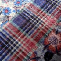 Jersey polyester carreaux et fleurs 6 
