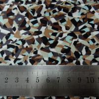 Jersey polyester motif abstrait vintage noisette et bleu givre 3 