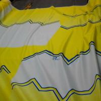Jersey polyester sport jaune et blanc 1