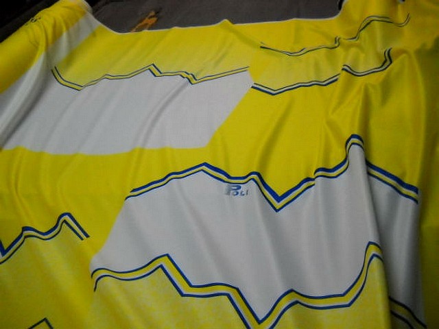 Jersey polyester sport jaune et blanc 1