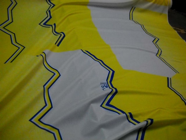 Jersey polyester sport jaune et blanc 3 