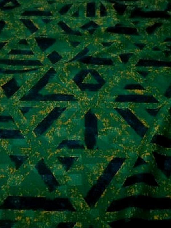 Jersey polyester vert gazon marbre motif geometrique marine 2