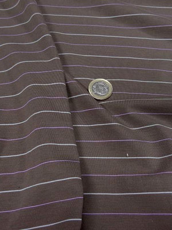 Jersey taupe raye glycine et blanc 1