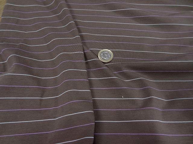 Jersey taupe raye glycine et blanc 1