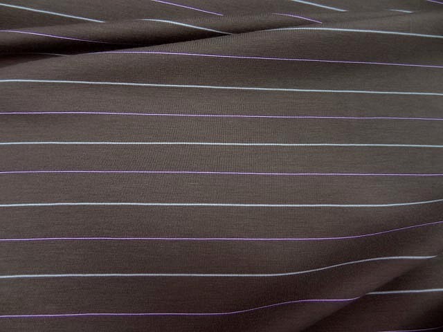 Jersey taupe raye glycine et blanc 2