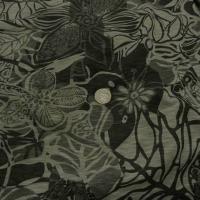 Jersey tons kaki feuillage et fleurs 3 
