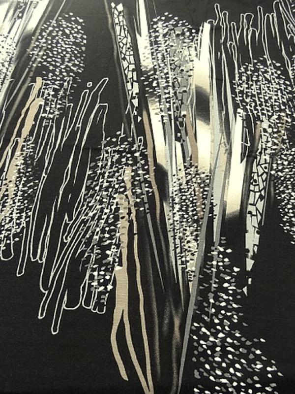 Jersey viscose fond noir nature abstraite 1 