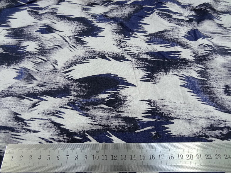 Jersey viscose lycra abstrait bleu outremer noir gris 1