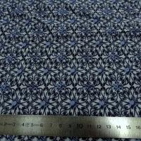 Jersey viscose lycra carres de fleurs bleues 2