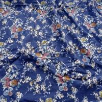 Jersey viscose lycra fond bleuet petites fleurs 2