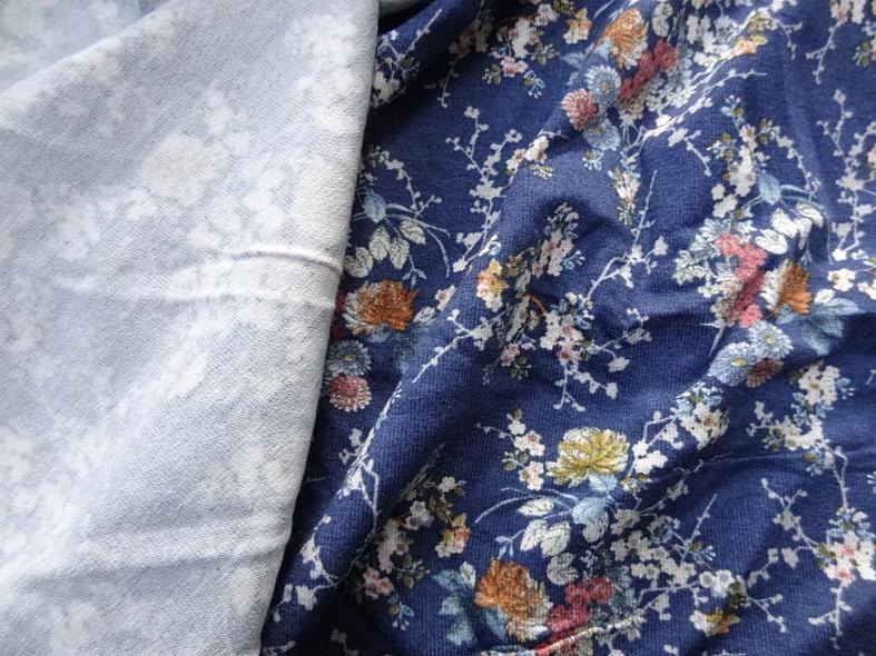 Jersey viscose lycra fond bleuet petites fleurs 4