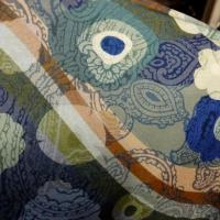 Jersey viscose lycra motif fleuri vintage bleu 3