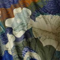 Jersey viscose lycra motif fleuri vintage bleu 4