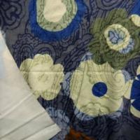 Jersey viscose lycra motif fleuri vintage bleu 6 