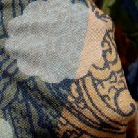 Jersey viscose lycra motif fleuri vintage bleu 7 