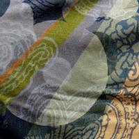 Jersey viscose lycra motif fleuri vintage bleu 8