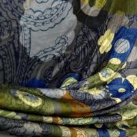 Jersey viscose lycra motif fleuri vintage bleu 9 