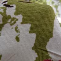 Jersey viscose lycra motif orange et kaki 2