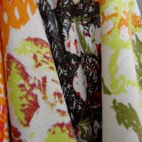 Jersey viscose lycra motif orange et kaki 3