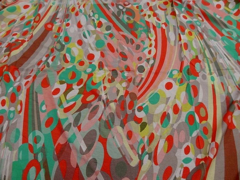 Jersey viscose lycra motif vintage acidule 1