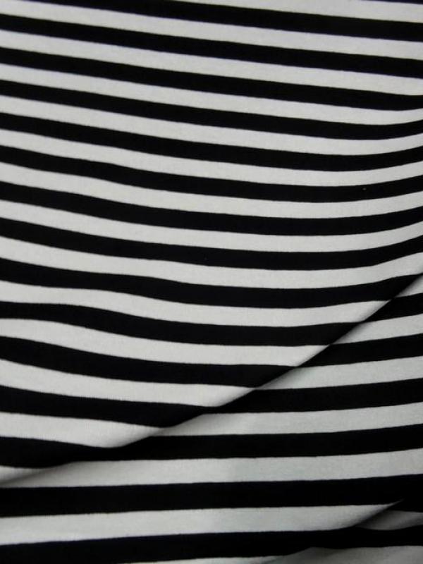 Jersey viscose lycra raye noir et blanc 1 