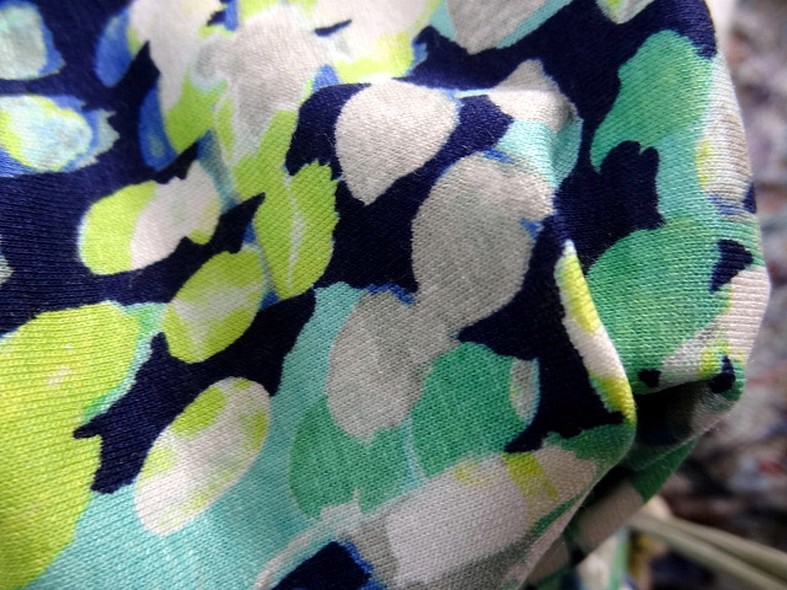 Jersey viscose lycra vert anis turquoise et marine 3