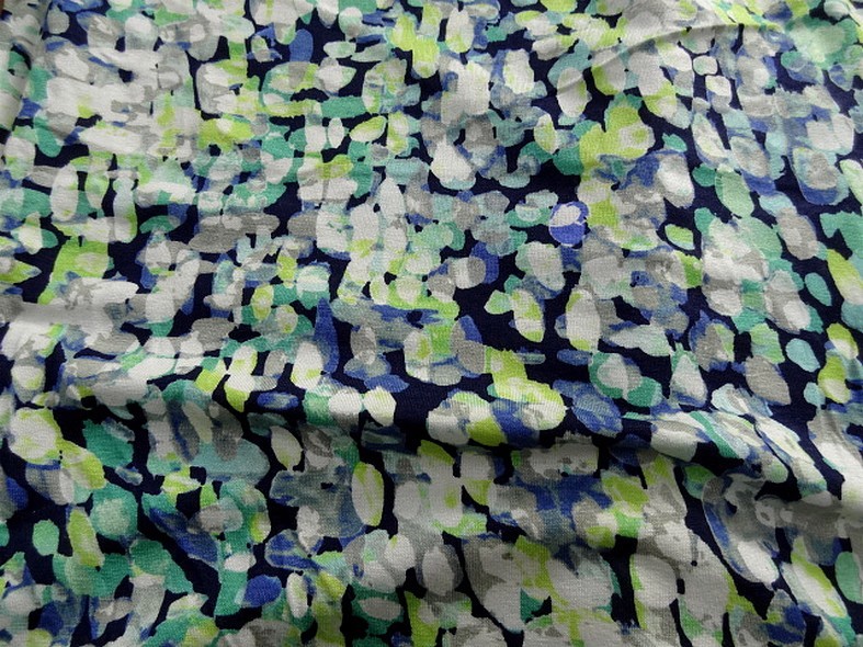 Jersey viscose lycra vert anis turquoise et marine 4