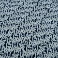 tissu Jersey viscose motif lettrage majuscule bleu blanc