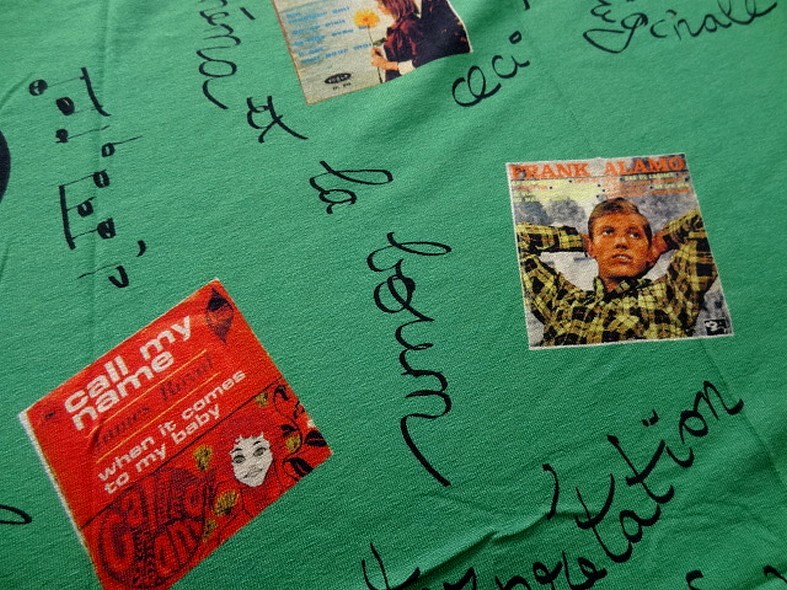 Jersey viscose motif pochettes vinyle annees 50 2