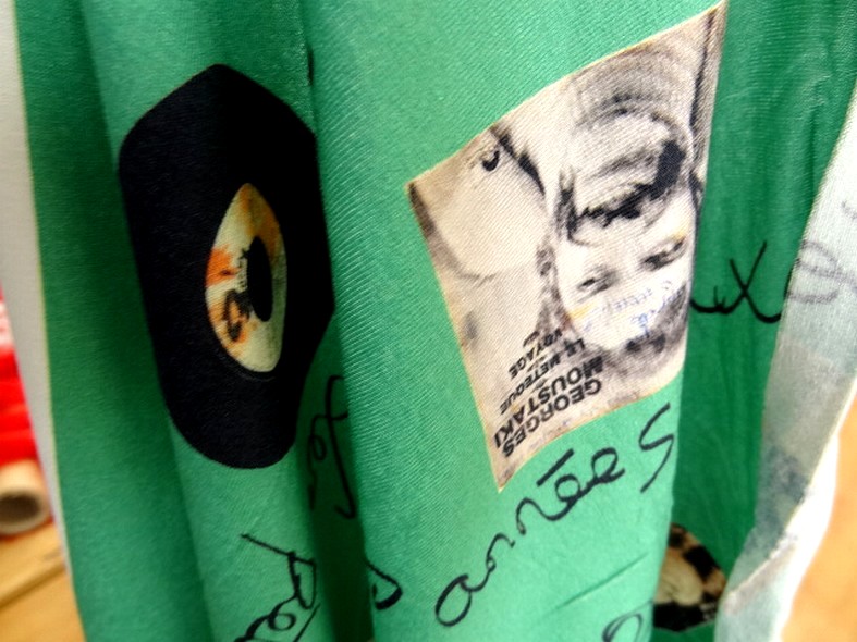 Jersey viscose motif pochettes vinyle annees 50