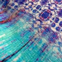Jersey viscose motifs abstraits turquoise 4 