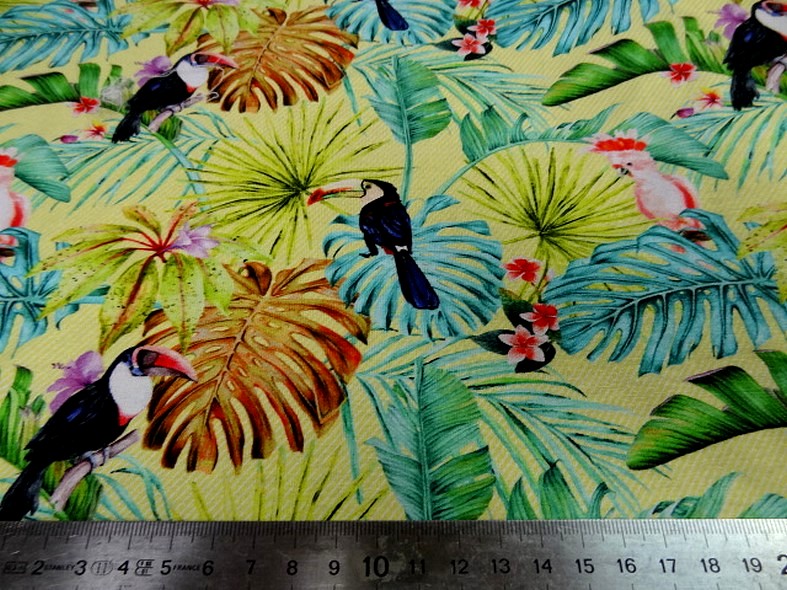 Jersey viscose toucan et cacatoes 3