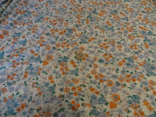 Jersey polyester blanc fleuris 01