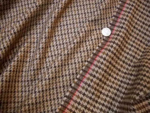 Lainage beige pied de poule marron 1