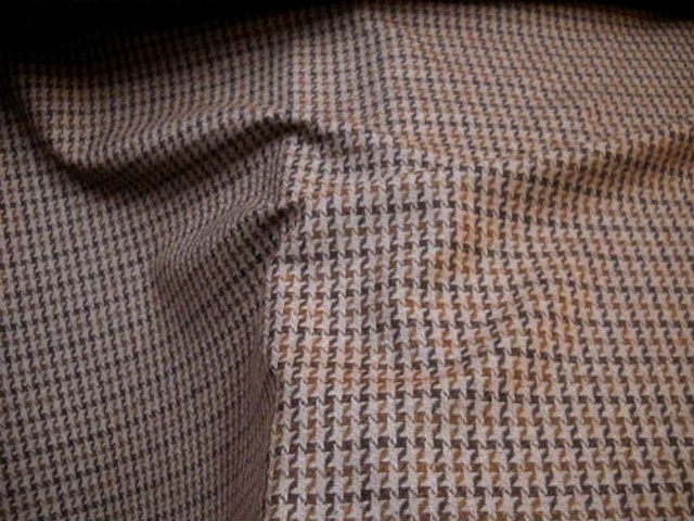 Lainage beige pied de poule marron 2