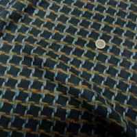 Lainage bleu petrole pied de coq inverse bleu canard et ocre 1