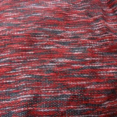 Rouge Tomate Tweed Style Mélange Laine Tissu Par Mètre