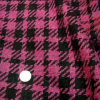 Lainage facon tartan pied de coq noir rose 1