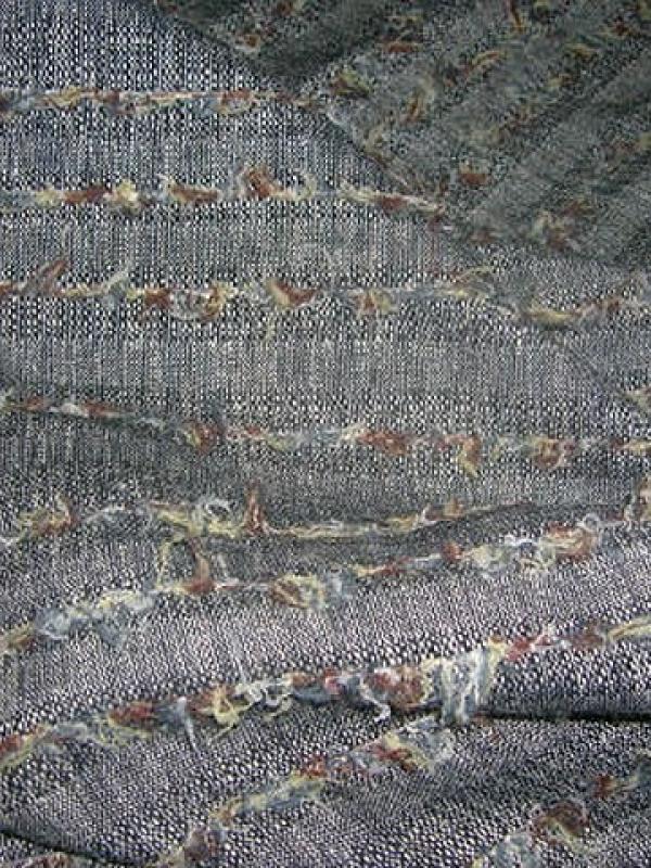 Lainage gris chine rayures fils de laine 1 