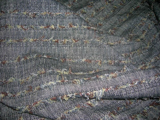 Lainage gris chine rayures fils de laine 1