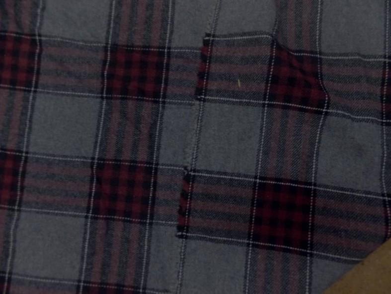 Lainage gris tartan carreaux rouge bordeaux 1