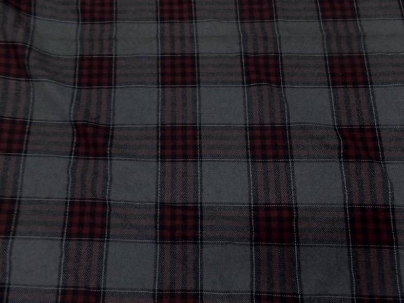 Lainage gris tartan carreaux rouge bordeaux 3