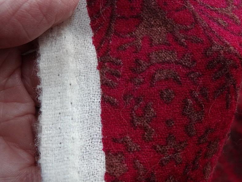 Lainage leger patchwork rouge groseille rose violace et cuivre 3 